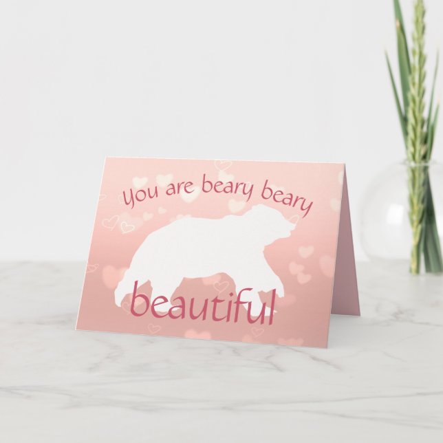 Cartão de Boas Vindas Silhueta de Urso Branco (Frente)