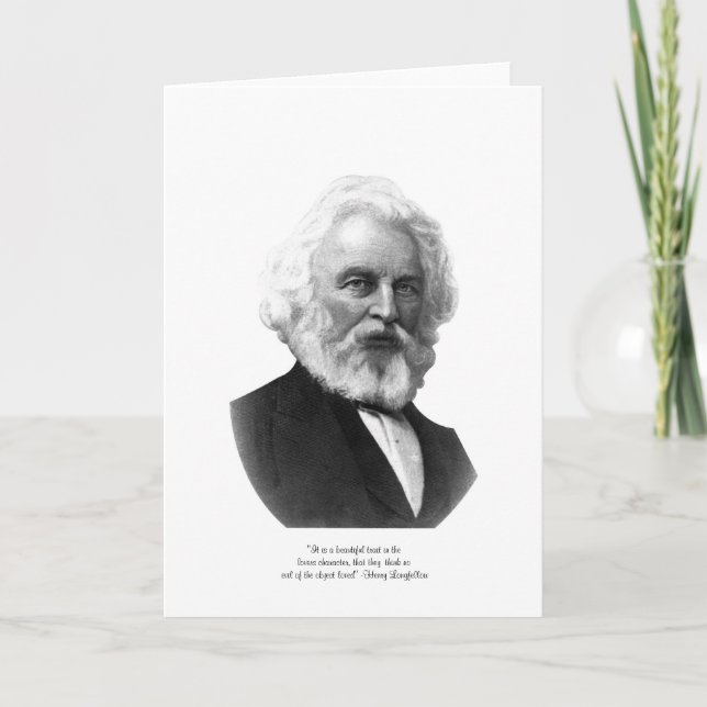 Cartão de Boas Vindas "Traço Belo" de Longfellow (Frente)