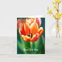 Cartão de Boas Vindas Tulipa Laranja