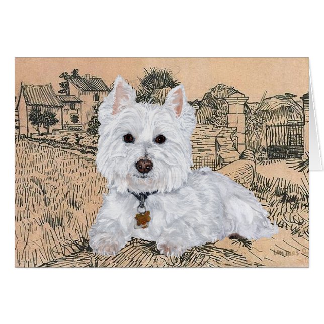 Cartão de Boas-vindas Westie (Frente Horizontal)