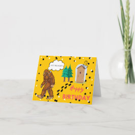 Cartão de Bobo Bigfoot Birthday Engraçado