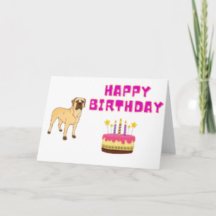 Cartão de Boerboel Feliz de Aniversário