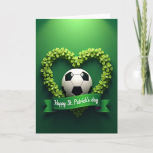 Cartão de Bola de Futebol Clover Heart