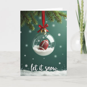 Cartão de Bola de Neve de Natal de Futebol America