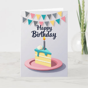 Cartão de Bolo de Aniversário com Rota