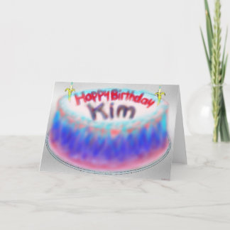 Cartão de Bolo de Aniversário da Kim