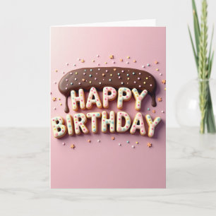 Cartão de Bolo de Aniversário Doce