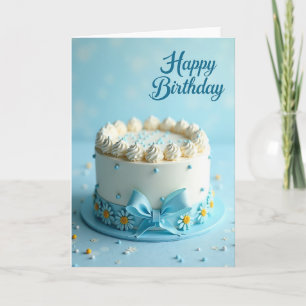 Cartão de Bolo de Aniversário Elegante