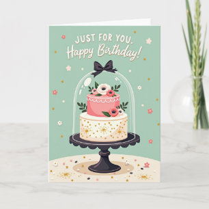 Cartão de Bolo de Aniversário em Camadas