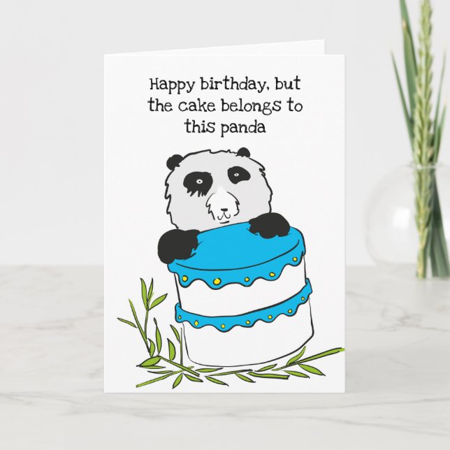 Cartão de bolo de aniversário Panda (Frente)
