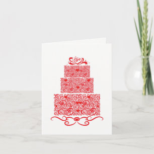 Cartão De Bolo De Casamento