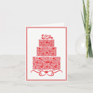 Cartão de Bolo de Casamento