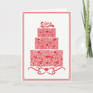 Cartão de Bolo de Casamento