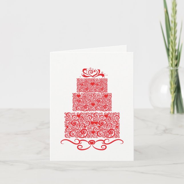 Cartão De Bolo De Casamento (Frente)