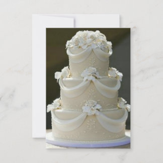Cartão de bolo de casamento para salvar a data