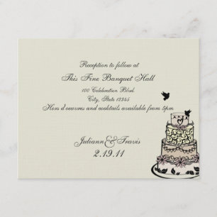 Cartão de Bolo de Casamento/Recepção