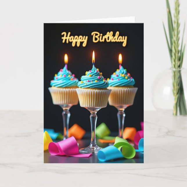 Cartão de Bolos de Aniversário Doce (Frente)