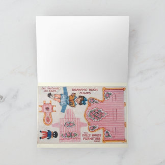 Cartão de boneca de papel Vintage Ballerina