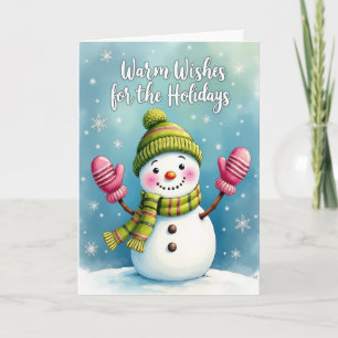 Cartão de Boneco de Neve Caprichoso de Inverno