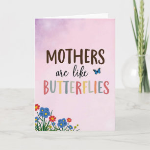 Cartão de Borboleta das Mães em Aquarela