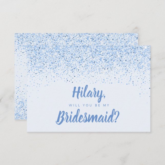 Cartão de Bridesmaid Azul Dusty (Frente/Verso)