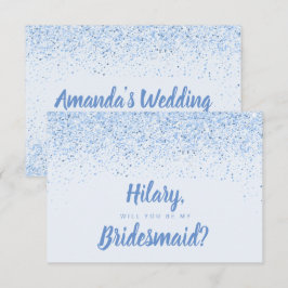 Cartão de Bridesmaid Azul Dusty