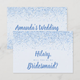 Cartão de Bridesmaid Azul Dusty