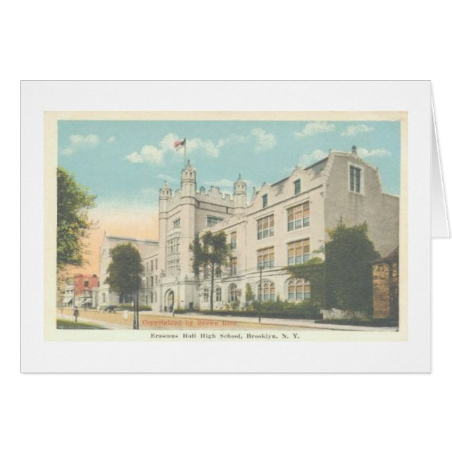 Cartão de Brooklyn NY do segundo grau do Erasmus (Frente Horizontal)
