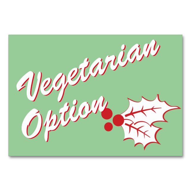 Cartão de Buffet Personalizado de Holly Holiday Re (Frente)