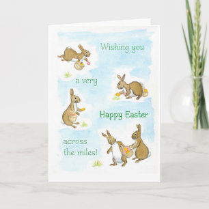 Cartão de Bunnies de Páscoa - ao longo das milhas