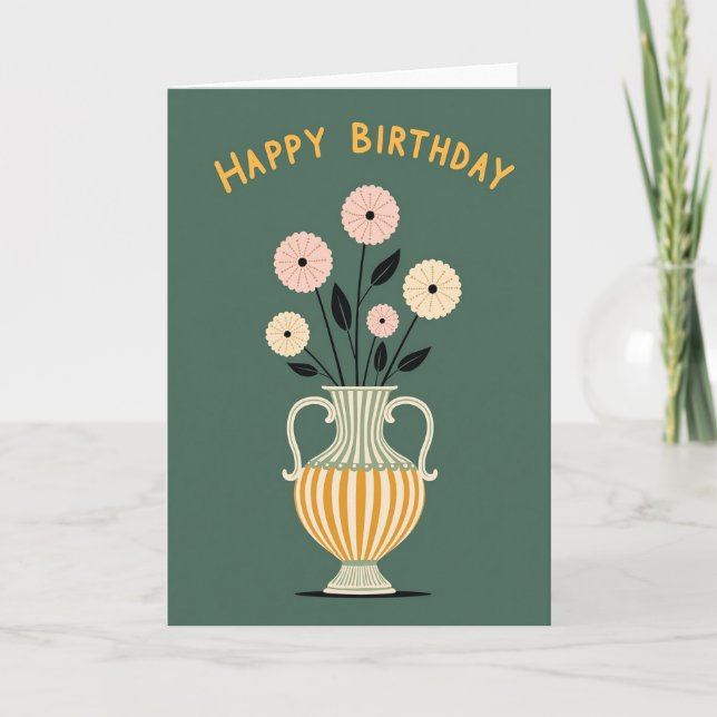 Cartão de Buquê de Aniversário Doce (Frente)