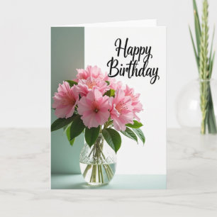 Cartão de Buquê de Aniversário Elegante