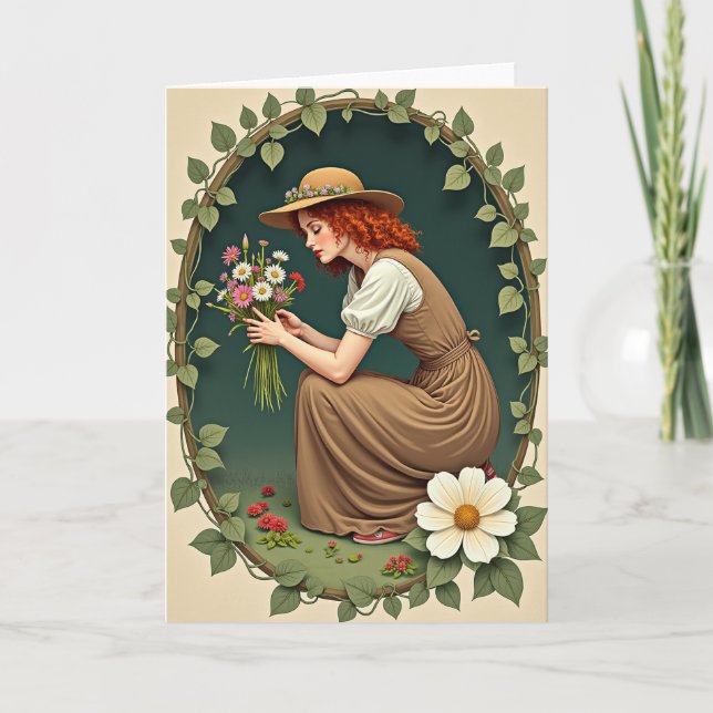 Cartão de Buquê de Flores da Beleza Auburn (Frente)