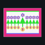 Cartão de cabeça para baixo de Hanukkah do Natal<br><div class="desc">Se você tem os amigos que comemoram Chrismukkah,  está aqui o cartão perfeito. Uma maneira é uma floresta do Natal. Upside-down é um Hanukkah Menorah!</div>