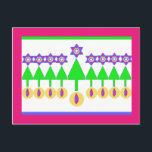 Cartão de cabeça para baixo de Hanukkah do Natal<br><div class="desc">Se você tem os amigos que comemoram Chrismukkah,  está aqui o cartão perfeito. Uma maneira é uma floresta do Natal. Upside-down é um Hanukkah Menorah!</div>