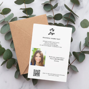 Cartão de cabelos para makup de spa com código qr