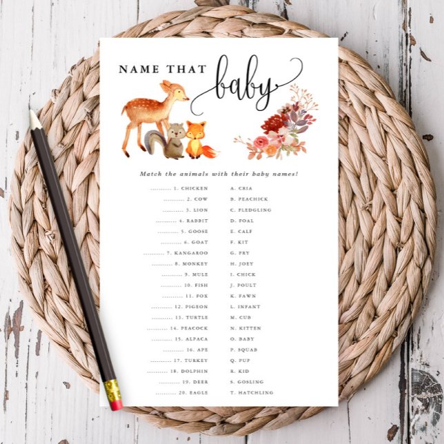 Cartão de Caça De Bebê De Woodland Animal (Criador carregado)