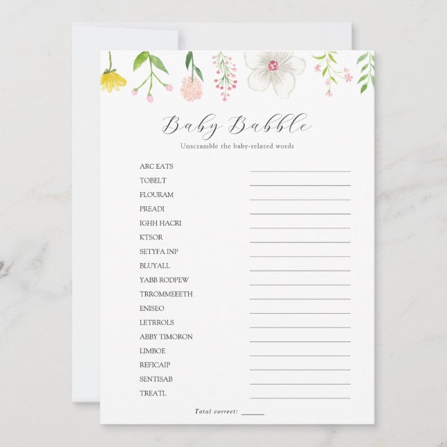 Cartão de Caça para Bebê de Flor Selvagem (Frente)