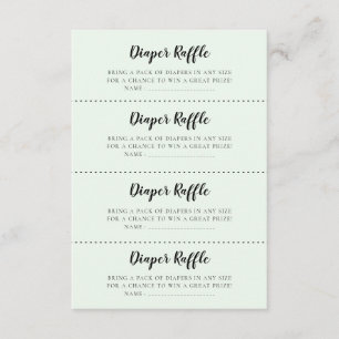 Cartão de caça Raffle com Fralda de Chá de fraldas