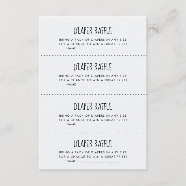 Cartão de caça Raffle, Fralda de elefante azul (Frente)