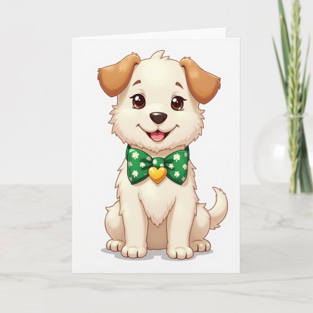 Cartão de Cachorrinho com Laço (Frente)