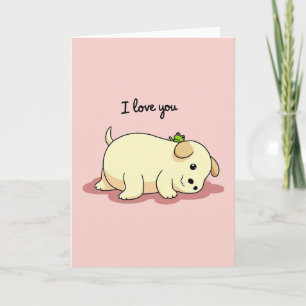 Cartão de Cachorrinho Sapo Eu Te Amo