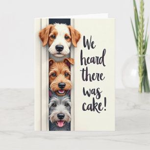 Cartão de Cachorrinhos Lindos Espiando
