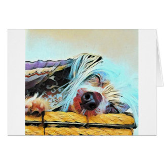 Cartão de Cachorro Azul Penteado Chinês Adorável