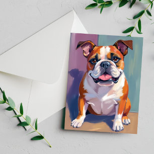 Cartão de Cachorro de Aquarela Caprichosa Pintura 