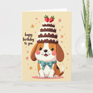 Cartão de Cachorro de Desenho Fofo