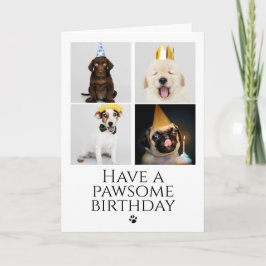 Cartão de Cachorro de Foto de Aniversário Feliz Pa