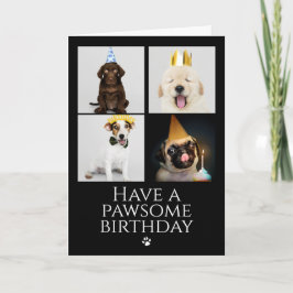 Cartão de Cachorro de Foto de Aniversário Feliz Pa