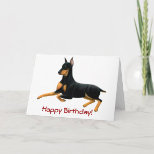 Cartão de Cachorro Doberman Personalizável de Aniv