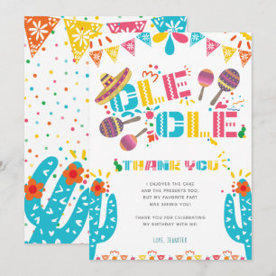 Cartão de Cacto de Festa de Agradecimento Mexicano